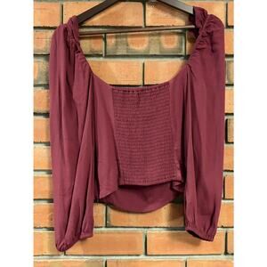 Aritzia Wilfred Novella Tie Front Top Spiced Burgundy Size Medium